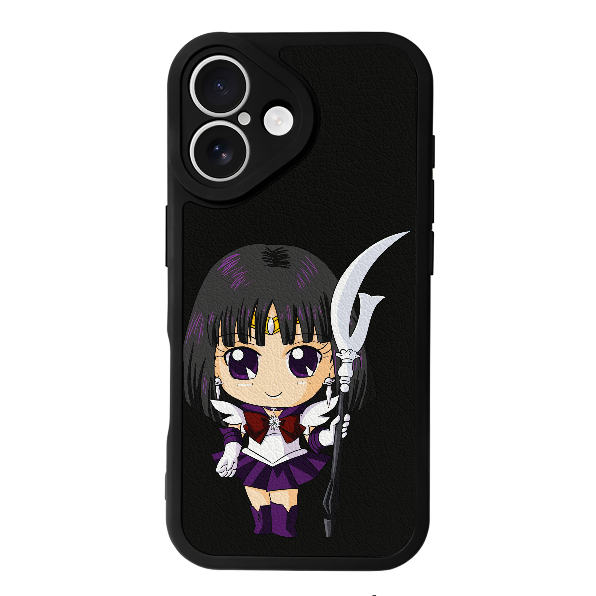（画像用） 美少女戦士セーラームーン 土萠ほたる Sailor Moon Tomoe Hotaru （セーラーサターン；Sailor Saturn） 【iPhone 16シリーズ対応】シリコンスマホケース（レザー調） 材質：シリコン